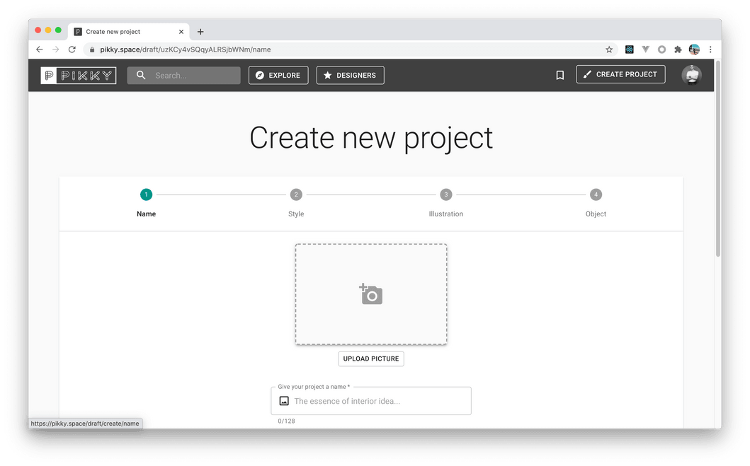 Project list page